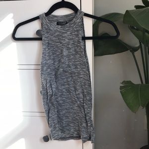 Topshop grey high neck tank top